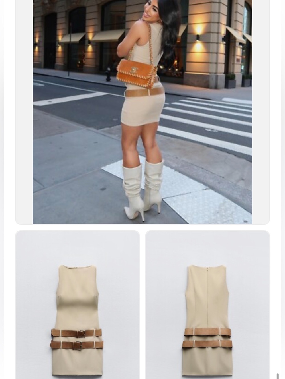 Zara double belted mini dress NWT